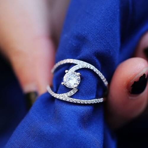 WYJZY Unique Shape High Quality CZ Zircon Ring Womens Fashion Anniversary Jewelry Gorgeous Attend Party Ring