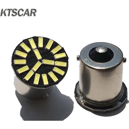 100pcs Hot Sale Promotion Car S25 P21w 1156 Ba15s 1157 bay15d 18smd 4014 Rear Turn Signal Light Bulb White Lamp External Lights