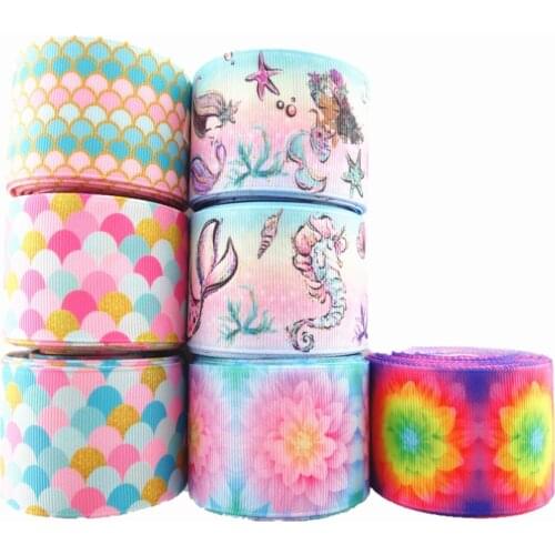 18032208, 1" 25mm or 1.5" 38mm 5 yards/lot fish scale printed grosgrain ribbons cartoon ribbon DIY handmade materials