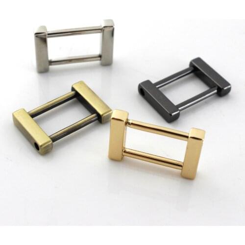 2pcs Metal Detachable removable open screw rectangle Ring buckle shackle clasp Leather Craft Bag strap belt handle webbing
