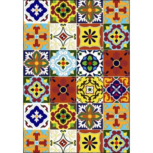 200*300cm color cut flower lattice stitching ethnic style living room bedroom door kitchen bedside carpet floor mat