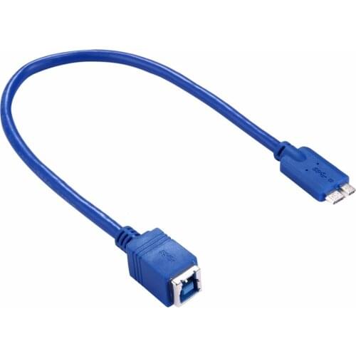 30cm USB 3.0 B Female to Micro B Male Connector Adapter Cable for Printer / Hard Disk
