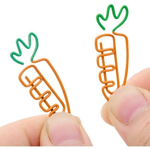 50pcs/lot Novetly Metal Carrot Shape Paper Clip Book Markers For School And Office Supply Wholesale