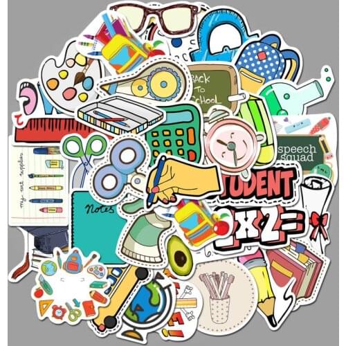 50 Retro Style Car Stickers Doodle Waterproof Travel Stickers Diy Stickers Laptop Bike Scooter Suitcase Small Fresh Sticker