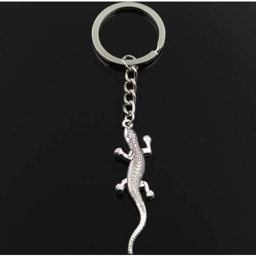 Fashion Keychain 56x15mm Lizard Gecko Pendants DIY Men Jewelry Car Key Chain Ring Holder Souvenir For Gift