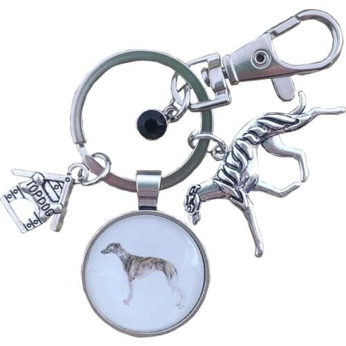 Whippet Golden Retriever Dog Animal Keychain Time Gem Pet Lover Key Ring Men Male Women Party Trendy Cute Fashion Jewelry Gift