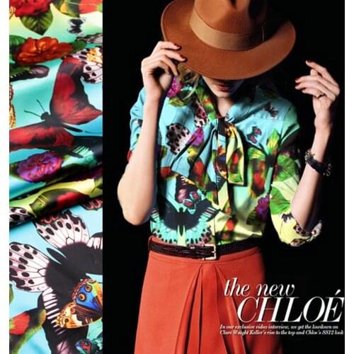 Digital Printed Elastic Mulberry Silk Women Dress Fabric