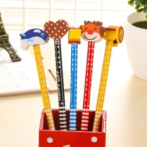 DL Stationery pencils schoolchildren schoolchildrens prizes Korean creative lovely cartoons and erasers Creative student