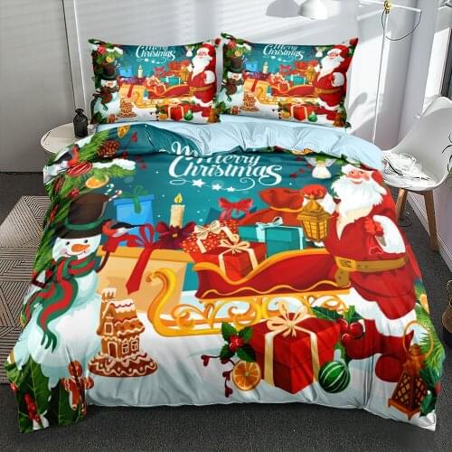 3D Duvet/Quilt Cover Sets Bedding Sets Bedding Bags Pillow Cases Full Twin Single Double Size Design Christmas Bedding Sets