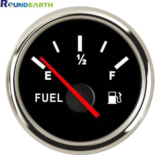 Round Earth 52MM Auto Car Ship Boat Tractor Water Fuel Level Gauge With Level Sensor Oil Liquid Tank Fuel Level Meter Indicator