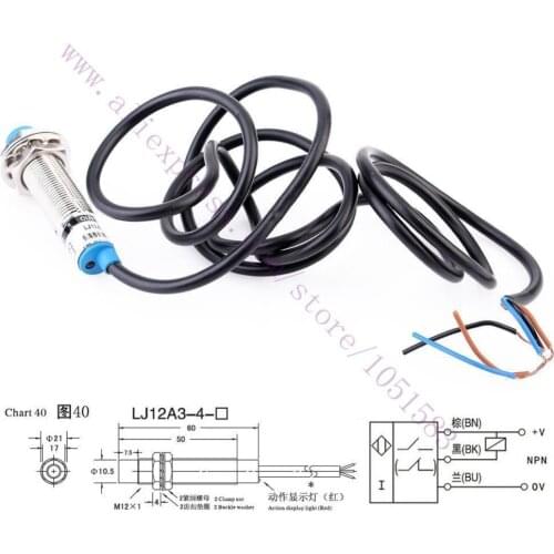 2pcs LJ12A3-4-Z/BX Inductive Proximity Sensor Switch NPN DC6-36V 3D Printer CNC