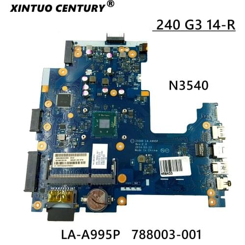 For HP 14-R 240 Laptop motherboard ZS040 LA-A995P 788003-501 788003-001 SR1YW N3540 Main board