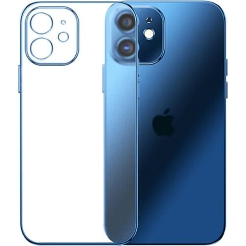 Plating Matte Transparent Case For iPhone 11 12 Pro Max Mini X Xs Max Xr 7 8 Plus Back Cover For iPhone Shockproof Soft Shell