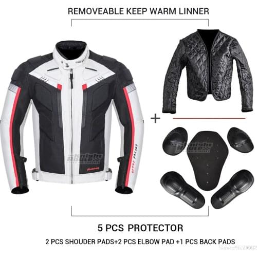 Motorcycle Jacket + Pants Suit Summer Winter Body Armor Protective Gear Windproof Motocross Jacket Moto Protection Equipment
