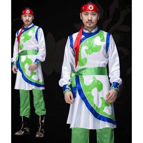Man Chinese Folk Dance Mongolia style Dance wear Male Dance Costumes Spring Festival Stage Performance wear national costume