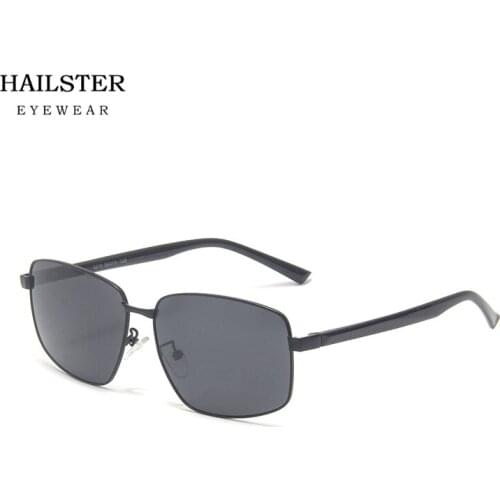 【HAILSTER】Mens Polarized Driving and Fishing Metal Square Frame UV400 Sunglasses 3278