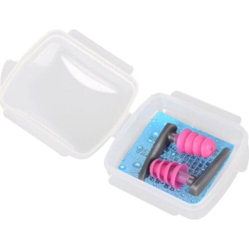 Soft Silicone Swimming Ear Plugs Comfortable Waterproof Noise Cancelling Reusable Hearing Protection Earbuds Storage Case