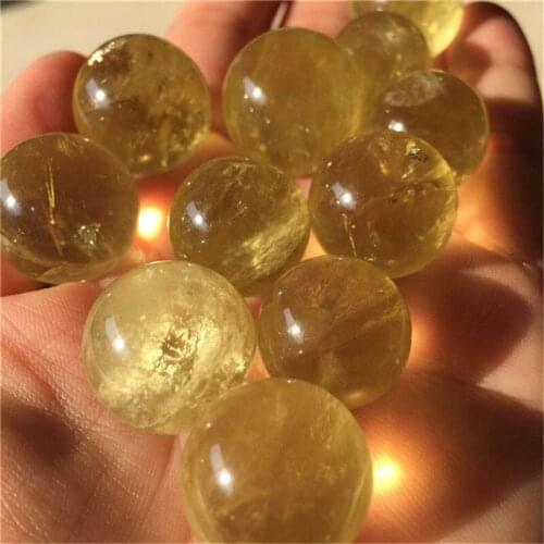 Natural quartz small size yellow citrine sphere balls healing stones for home decoration