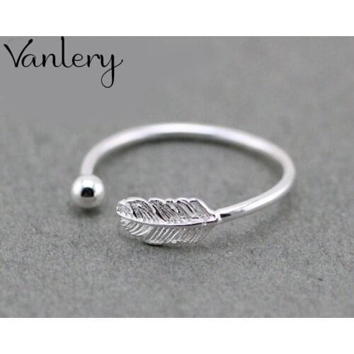 New Gothic Men Leaf Feather Rings For Women Jewelry Birthday Gift Romantic Wedding Engagement Drop Shipping 2021