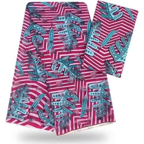 New Design 2 Piece/Set 4 Yards African wax Ankara Prints Modell Material & 2 Yards Silk Ankara Fabric For Womens Dress! YF1218