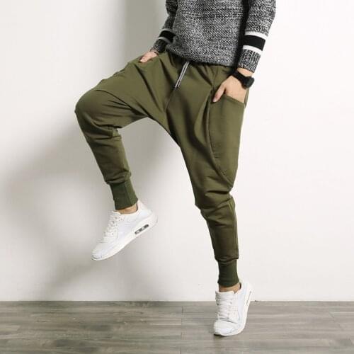 Solid Jogger Pants Side Pocket Men Sweatpants Hip Hop Harem Pants Men Cotton Streetwear Casual Trousers