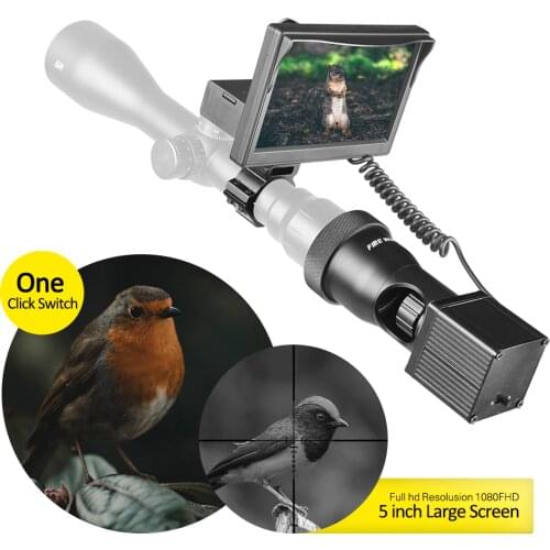 850nm Night Vision Scope Sniper Outdoor Hunting Optic Sight Tactical Riflescope Infrared Flashlight 5 inches LCD Cameras H