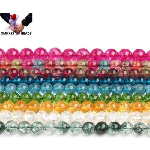 OMH Wholesale JD63 6810 12mm Natural Jewelry DIY Making Bracelet Necklace Natural AAA Colorful Exploding Loose Spacer Round Bead