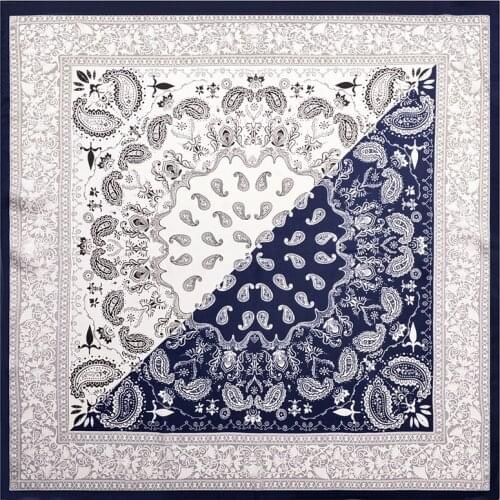 2020 60x60 cashew patch Multipurpose women Silk twill scarf Satin square tie Hairband ladies foulard femme towel bufanda shawl