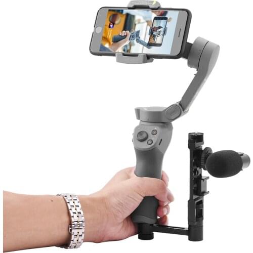 Protable LED Video Light Mount Holder Extension Arm Mount Bracket for DJI OM 4 Osmo Mobile 4 2 3 Gimbal Camera