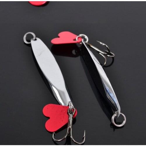 Fishing Lure Angle Cut Bevel Jigbait Bend Spoon Lures 7-28g with Red Heart Lot 2 Pieces