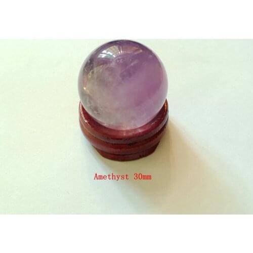 Natural Purple Amethys t Quartz Crystal Sphere Ball 1.18" (30mm) Divination Sphere With Stand 1Pcs