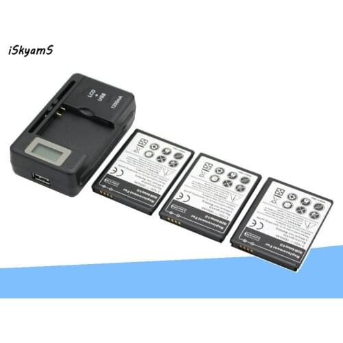 3x 1800mAh EB-F1A2GBU Replacement Battery +Charger For Samsung Galaxy S2 II I9100 9100 i9100g i9103 i9105 i9050 I9108 i9188