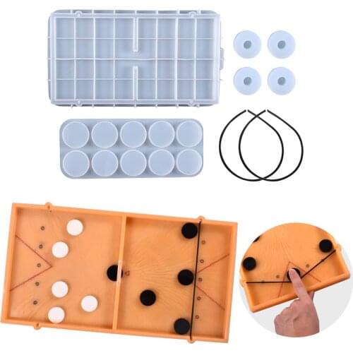 Sling Puck Game Chess Mold 3D Crystal Making Mold DIY Handmade Making Model