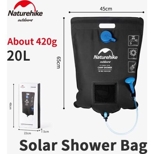 Naturehike 20L Solar Shower Bag Outdoor Camping Ultralight 420g EVA Portable Folding Thickening Shower Bag Outdoor Equipment