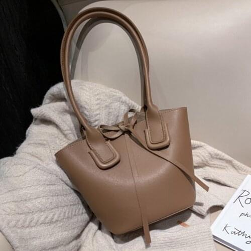 Bowknot Fashion New Women Pu Leather Bucket Bag Vintage Shoulder Bag Small Packing Handbag Colors Ladies Party Pouch Bags