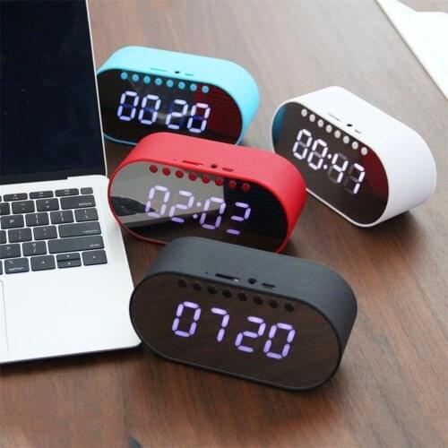 LED Alarm Clock Radio Home Bedroom Digital Clock Wireless Bluetooth Speakers Support Dual Alarm Clock AUX-in TF Card Flash Drive
