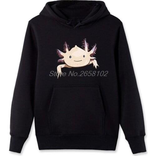 Axolotl Friend Funny Cartoon Animal Print Men Hoodies Cotton Casual Sweatshirt Streetwear Hip Hop Tops Coats