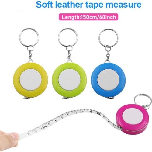 1Pcs Candy Color Keychain 1.5m Retractable Ruler Centimeter/Inch Tape Measure Mini Ruler Cute Design Great for Travel Camping