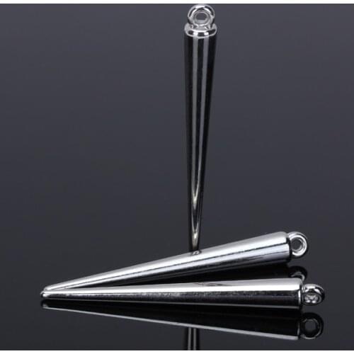 10pcs 35mm Silver color Spikes Charms Necklace Pendants Punk Rock Acrylic