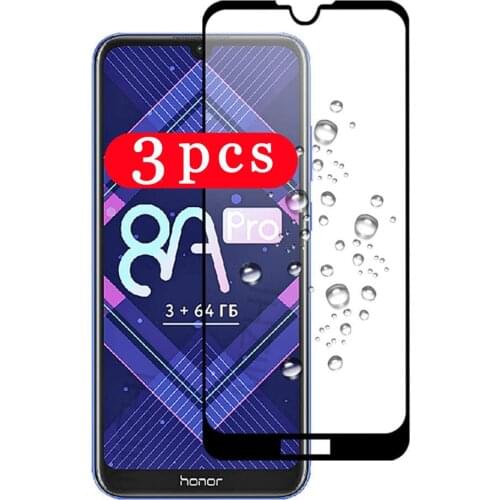 3Pcs full cover for huawei honor 8X max 8A pro 8 lite 8s 8c tempered glass protective film phone screen protector on the glass