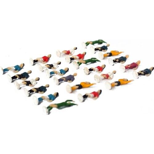 30pcs/lot 2018 New Architecture Scale 1:87 Model Color Figure Painted Football People Resin