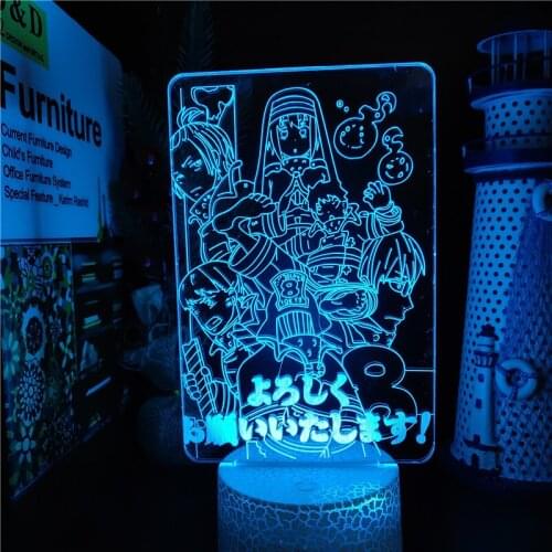 Fire Force 3D Night Light Anime Action Figure LED Illusion Lamp Kids Bedroom Decor Nightlight Manga Cool Gifts Child Table Lamp