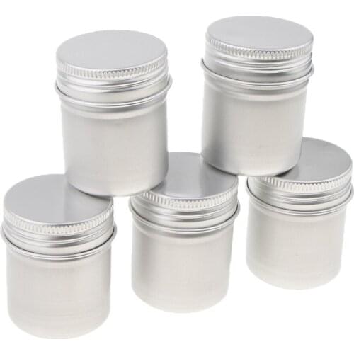 5pcs Cosmetic Empty Jar Pot Cream Lip Balm Bottle Box Container Tin Case 50g