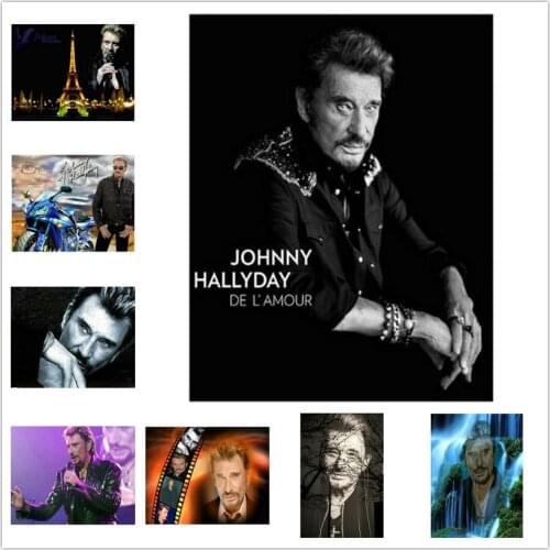 5d diamond painting full square / round diamond embroidery Johnny Hallyday rhinestone DIY mosaic home decoration gift WG798