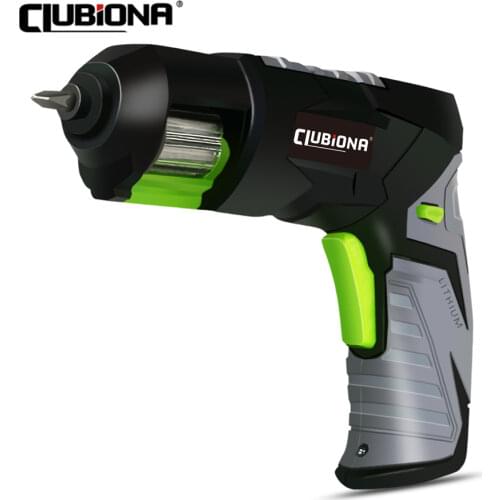 CLUBIONA 3.7V Cordless Electric Screwdriver with 6 Rotating Quick-Change Heads USB LED Multifunctional Rechargeable Screwdriver