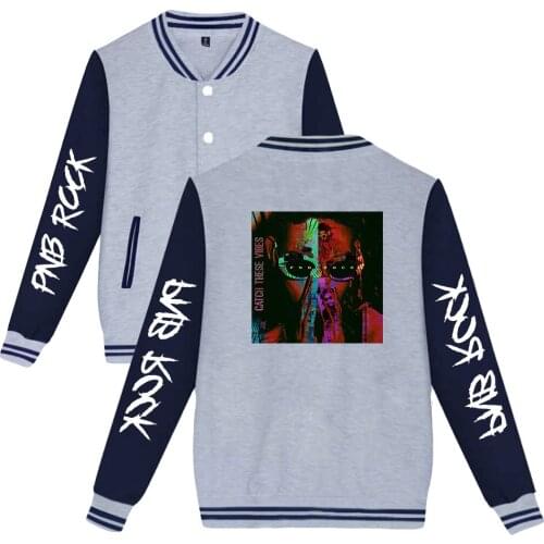 WAWNI Pnb Rock Baseball Jacket Polyester Plus Loose Trendy Unique Baseball Print Jacket Hip Hop Jachet Harajuku Tops Fashion Top