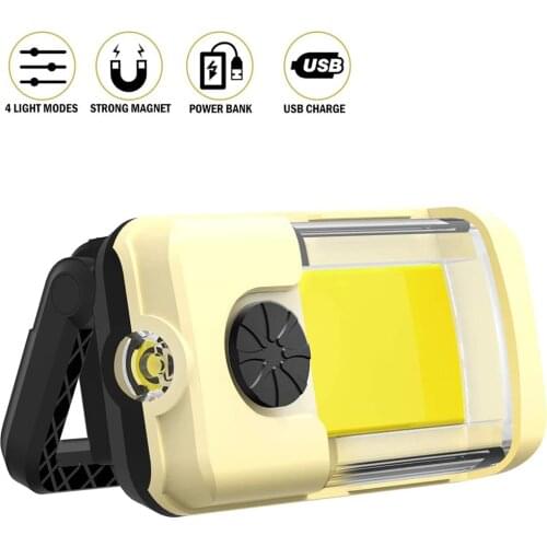 COB Work Light Rechargeable Portable Lantern With Magnet Hook Camping Lamp Flashlight for Car Repairing Fishing Camping Hiking