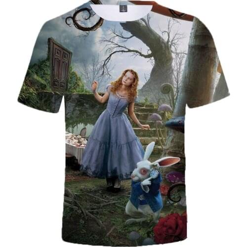 Alice in Wonderland 3D Printed Children T shirt cool casual summer short sleeved Men T-shirt Streetwear Women Tee Shirt