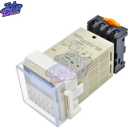 DH48S-S Digital Time Delay Relay 220V Timer Programmable Double Relay Switch SPDT Repeat Cycle timing relay with Socket Base