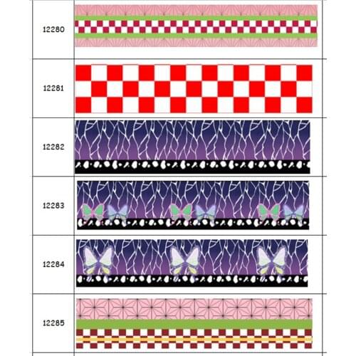 DHK 5yards Japan Cartoon Printed Grosgrain Ribbon Accessory Hairbow Headwear Decoration DIY Wholesale OEM E1884